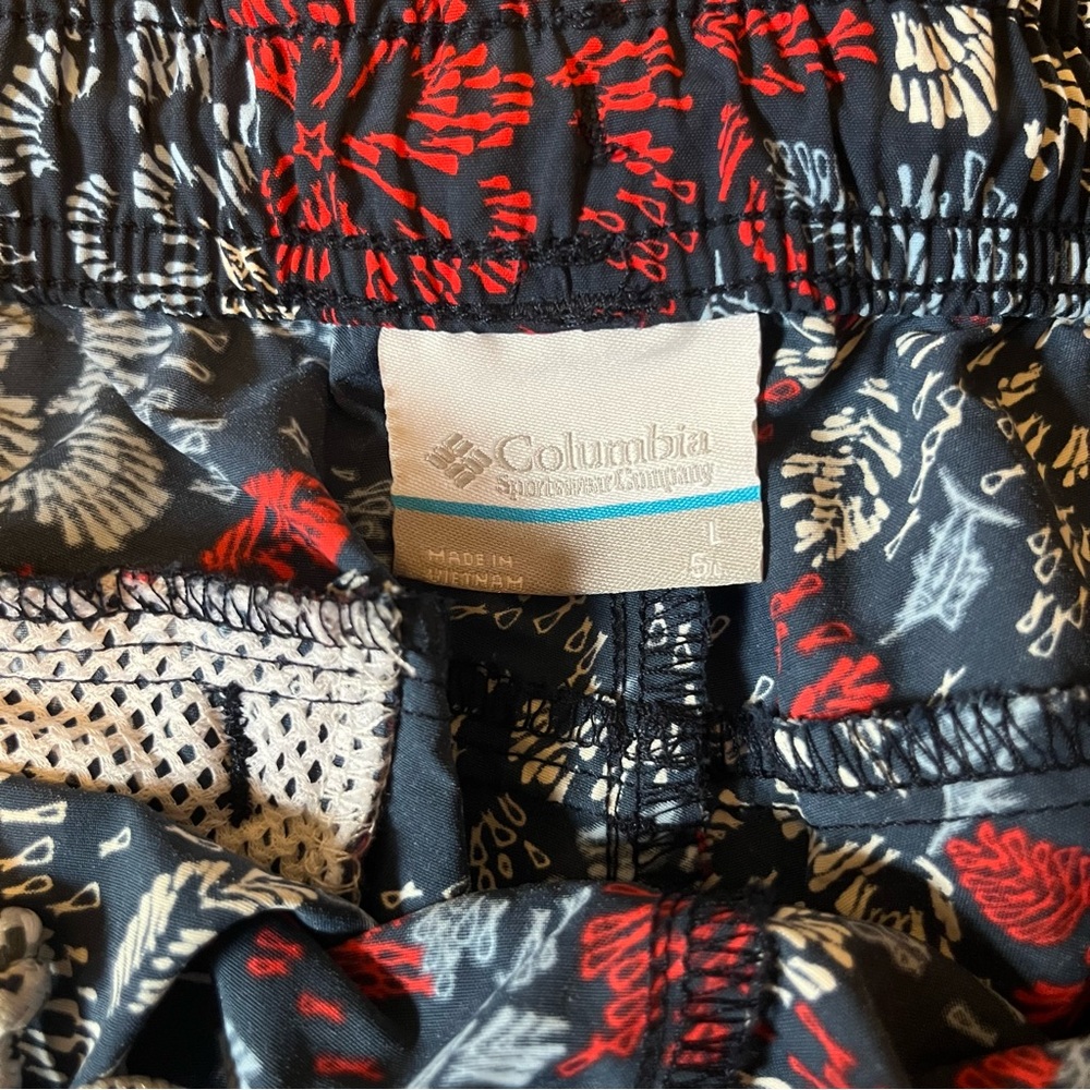 Columbia Floral Women's Athletic Shorts - Blue and Red - Picture 3 of 8